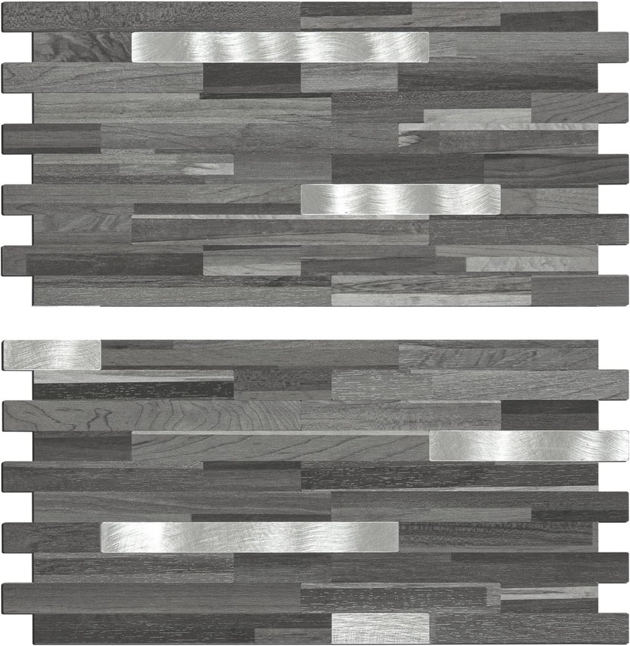 PVC Black Grey Wood Look Peel and Stick Backsplash