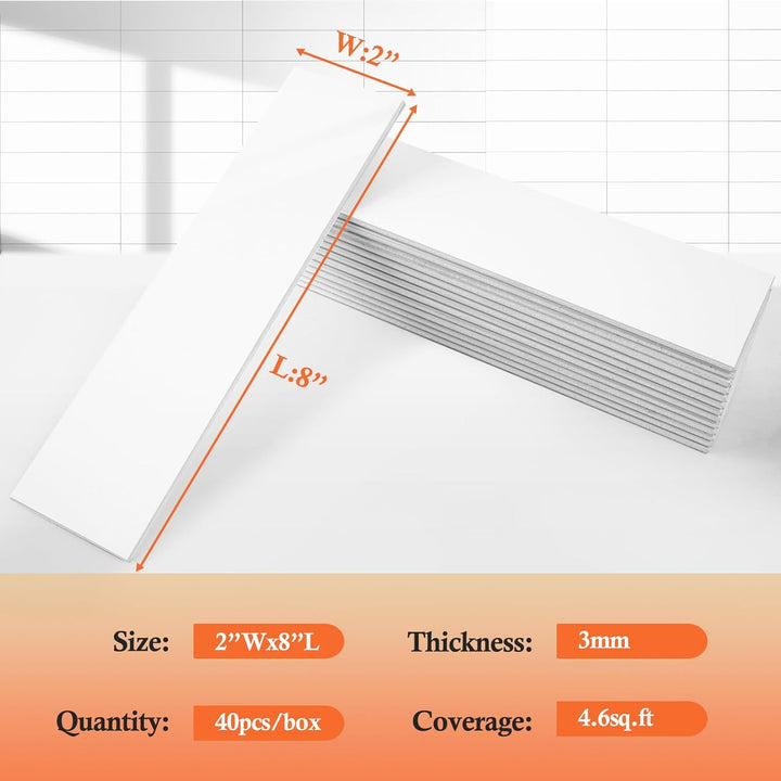 Self-adhesive tile size diagram
