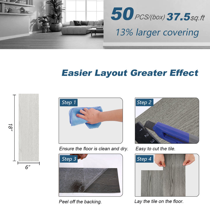 Size of wood-patterned tiles