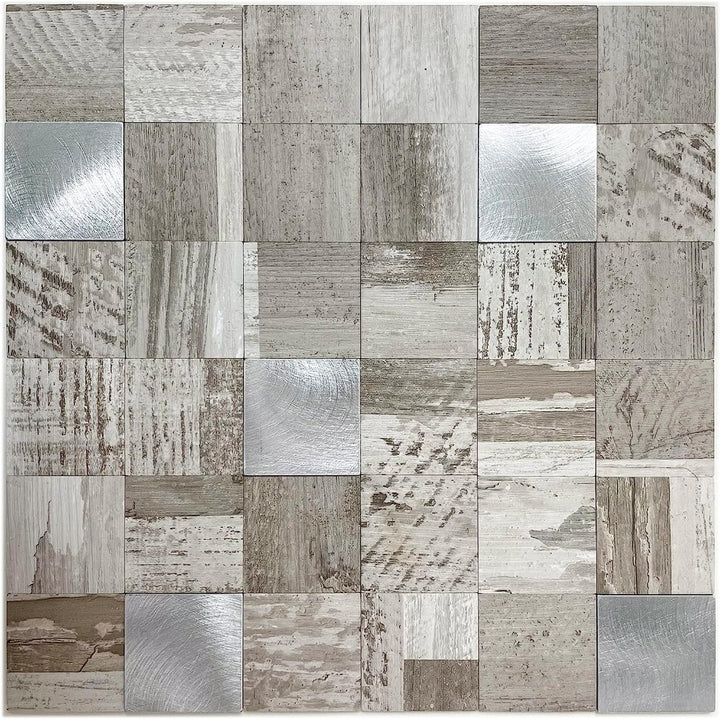 mixed metal peel and stick tile