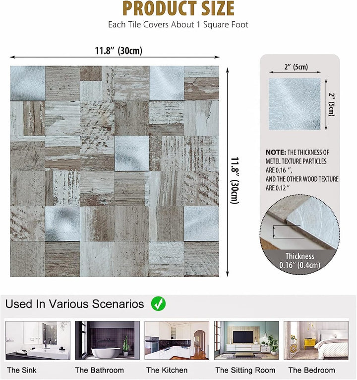 peel and stick tile size