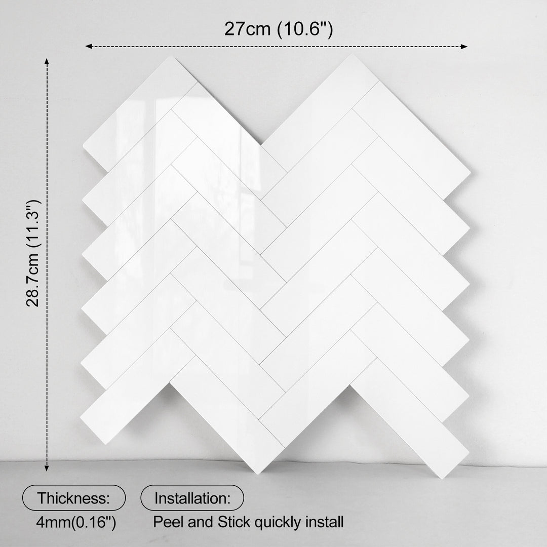 Size chart for self-adhesive wall tiles