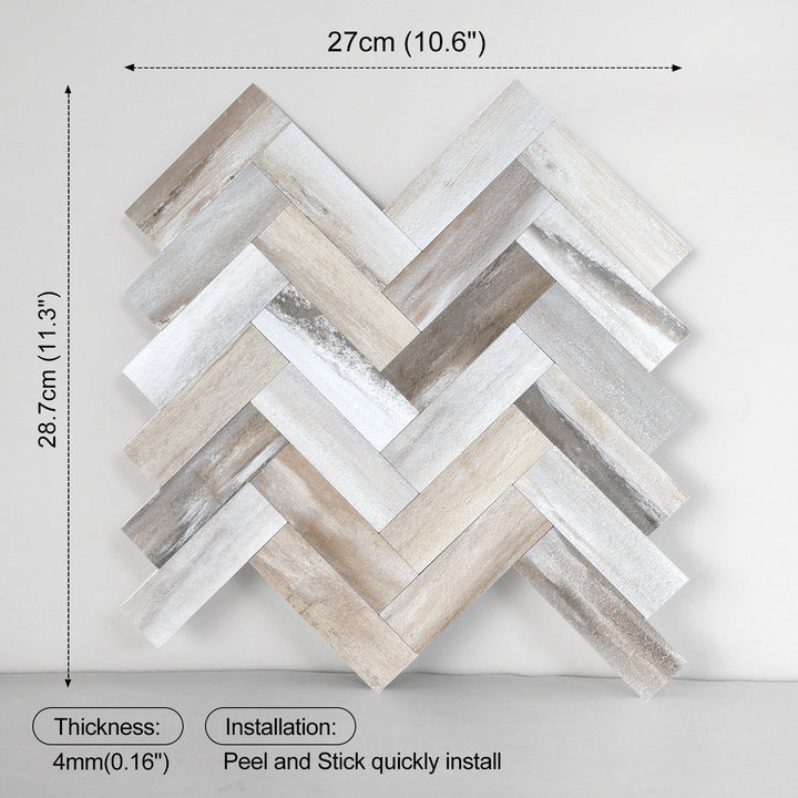 Self-adhesive tile size diagram