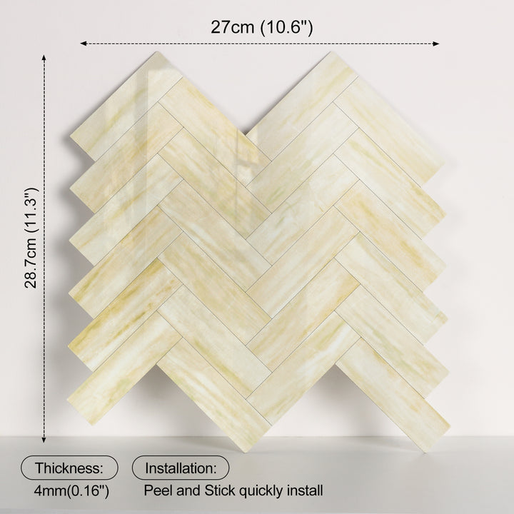 Polished Dolomite Beige Herringbone Tile Size