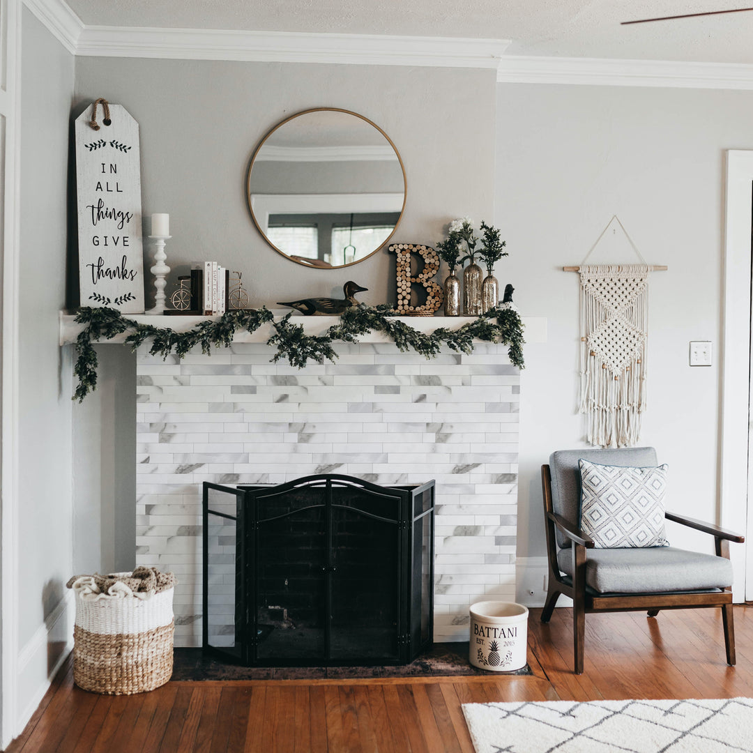 peel and stick tile for fireplace