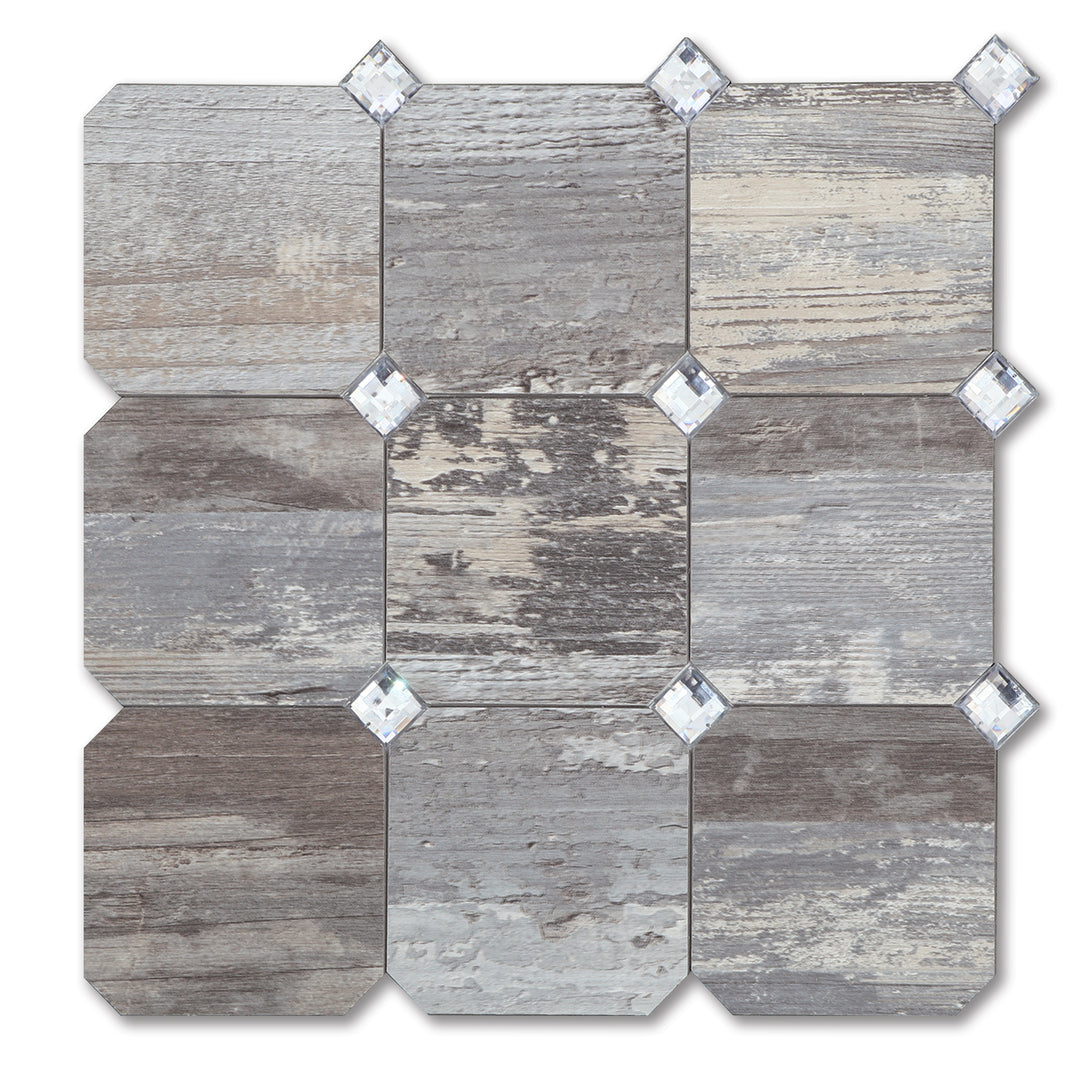 Light Wood Peel and Stick Diamonds Tile