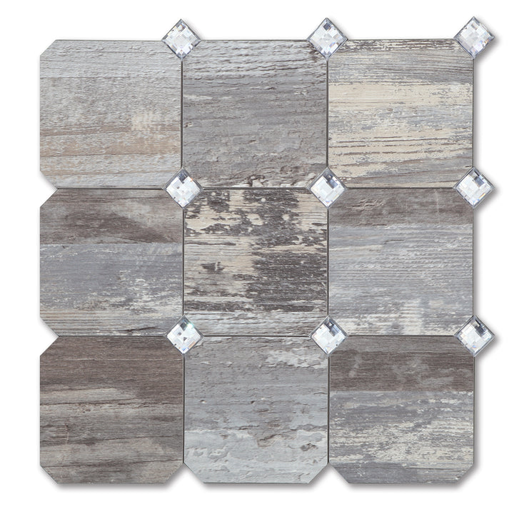 Light Wood Peel and Stick Diamonds Tile