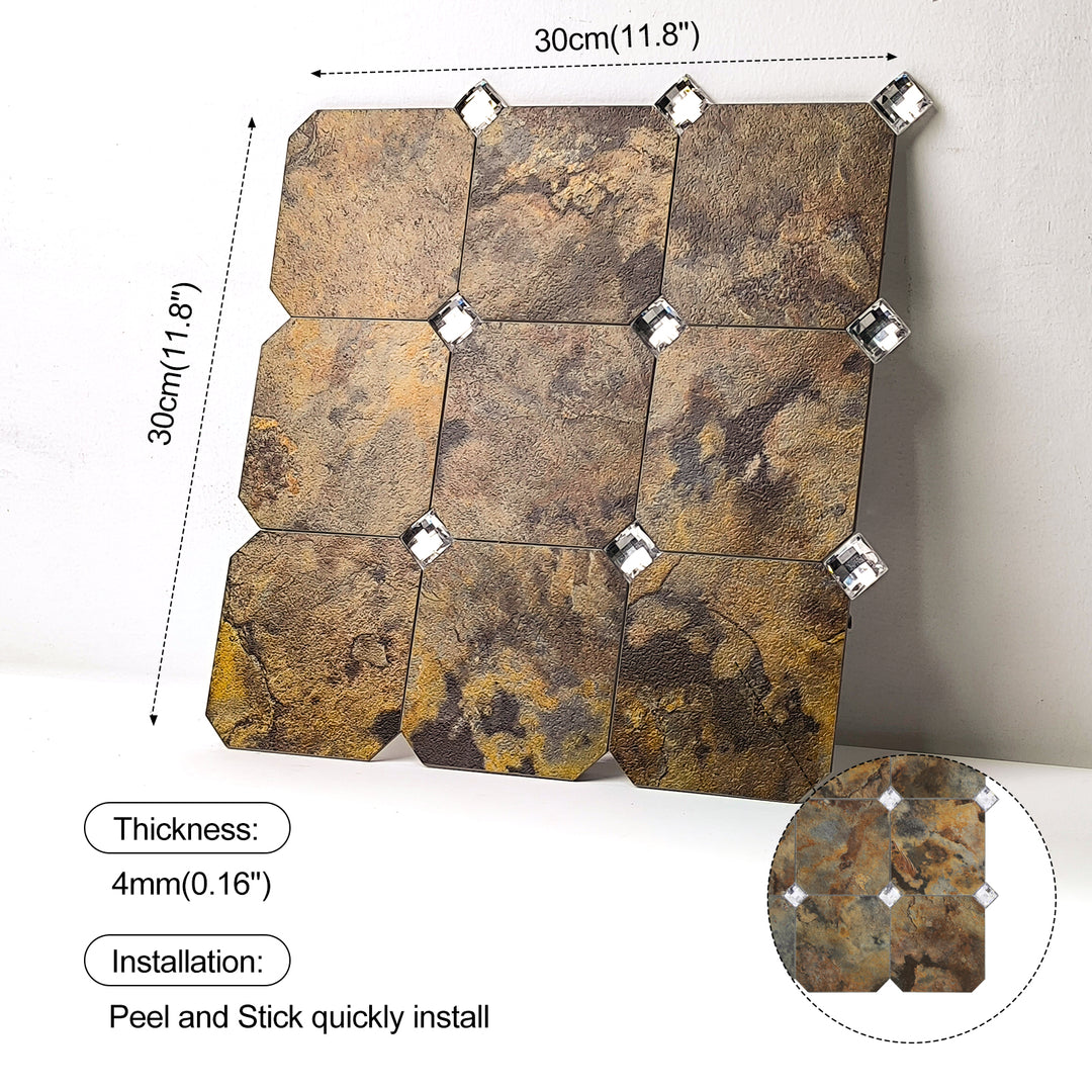 Self-adhesive tile size diagram