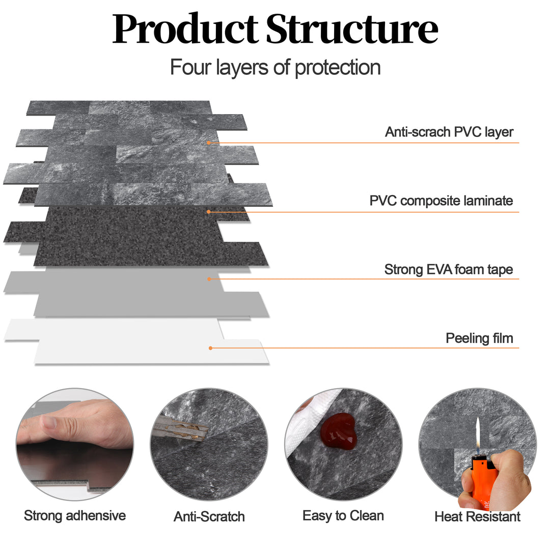 subway tile structure