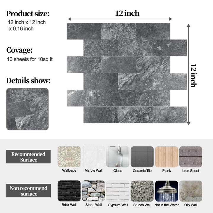 peel and stick subway tile size