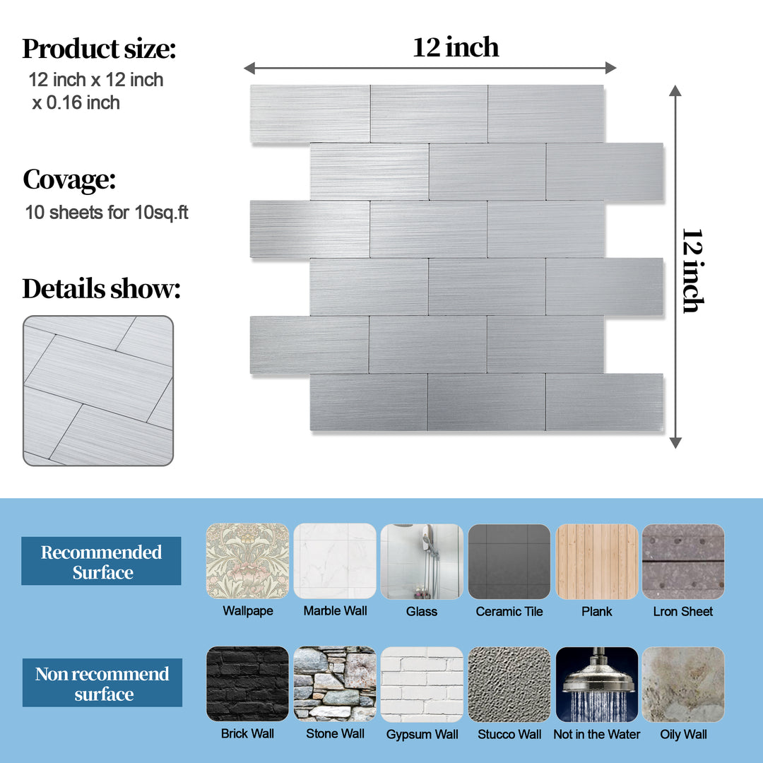 Self-adhesive tile size diagram