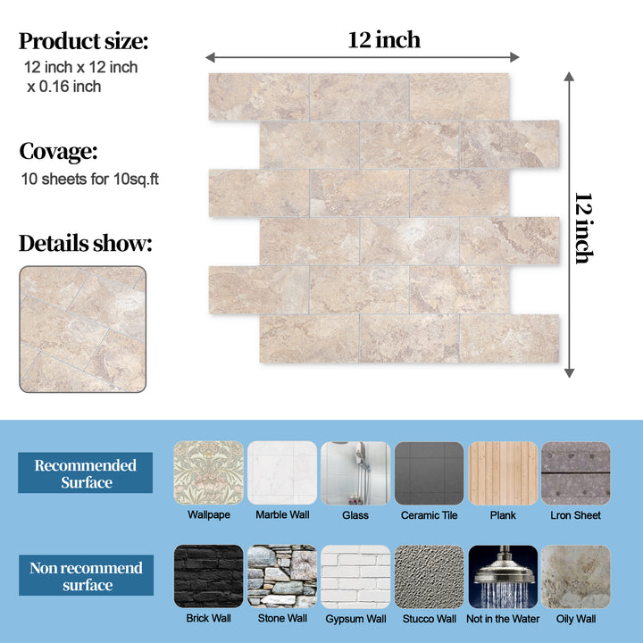 Size of Peel and Stick Tile Backsplash