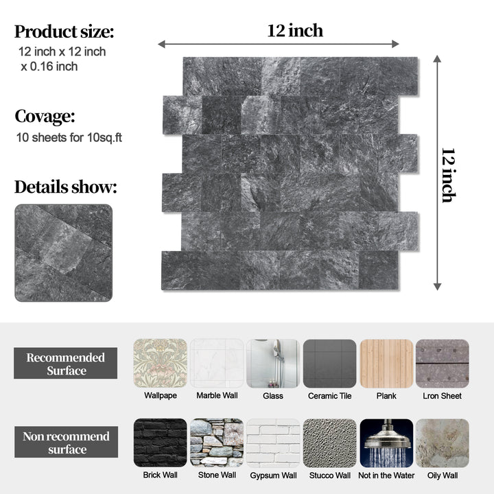 peel and stick tile size