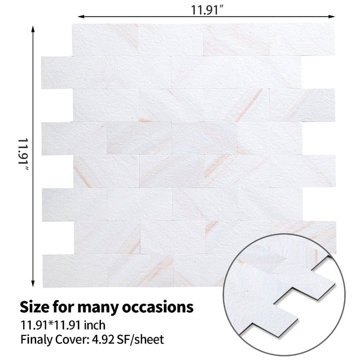 Peel and Stick Stone Texture Wall Backplash Size