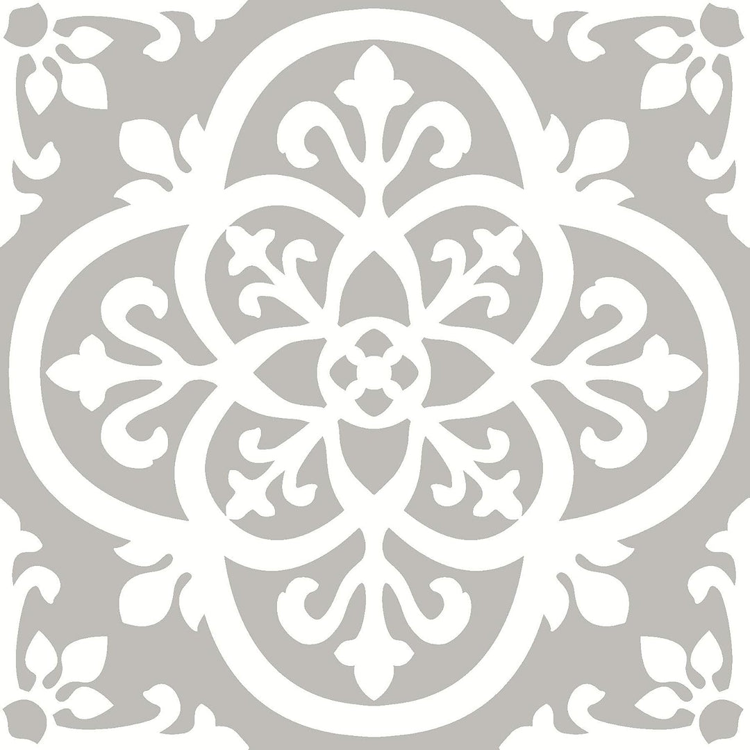 Grey Patterned Peel and Stick Floor Tiles