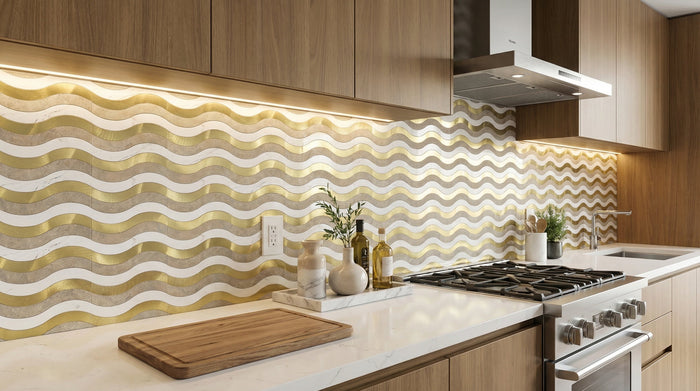 peel and stick wavy tile for kitchen