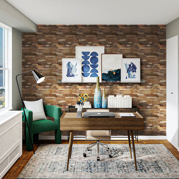 Peel and Stick Tiles PVC Copper Backsplash for Living Room