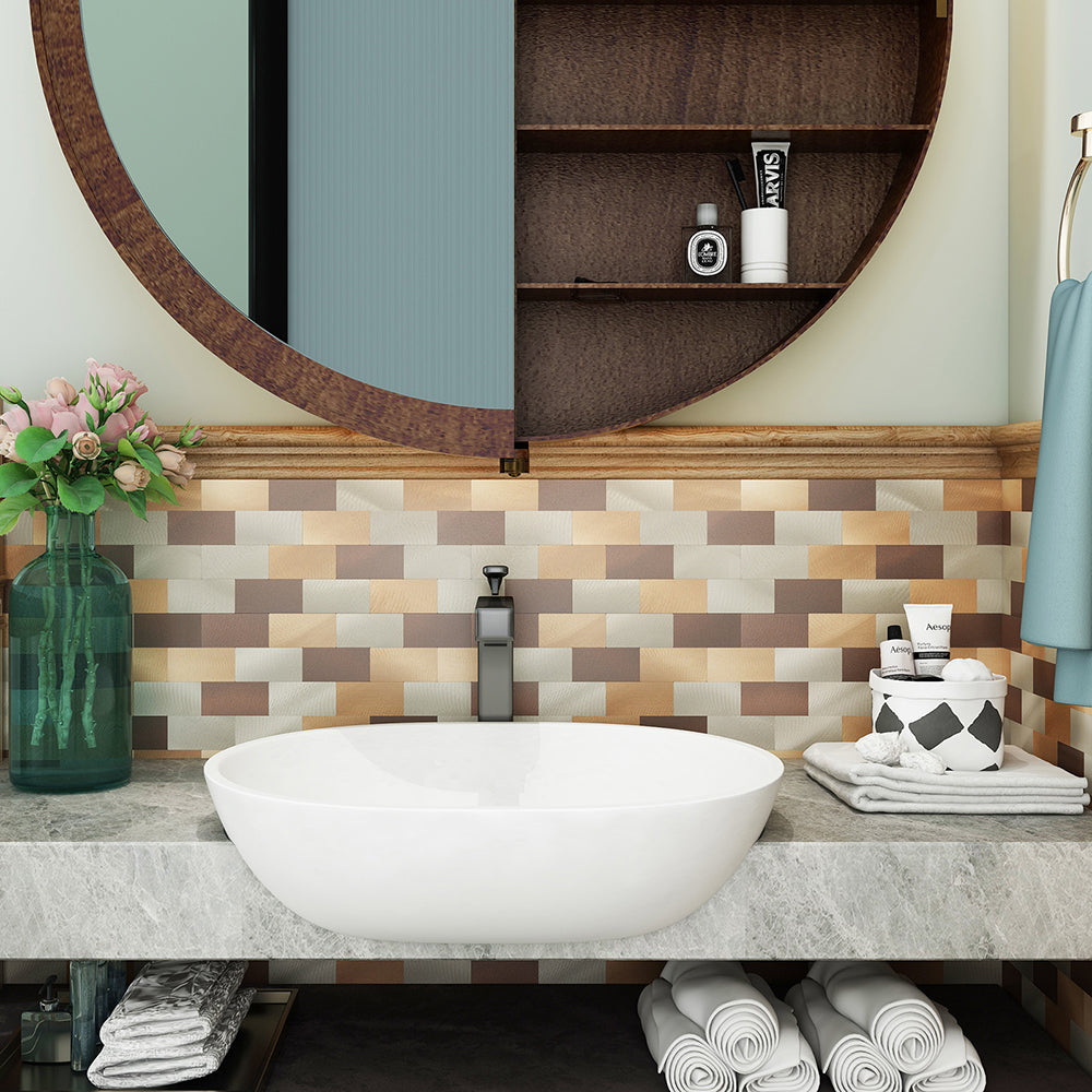peel and stick metal tile for bathroom