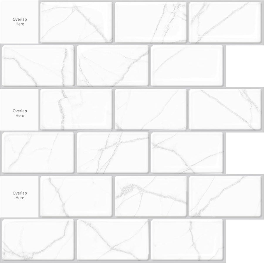 10-Sheet subway Peel and Stick Backsplash