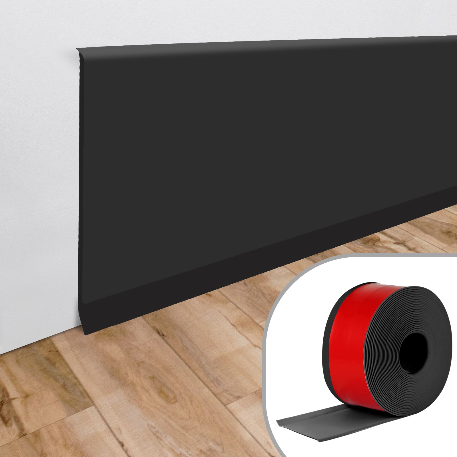 Black Flexible Peel and Stick Wall Base
