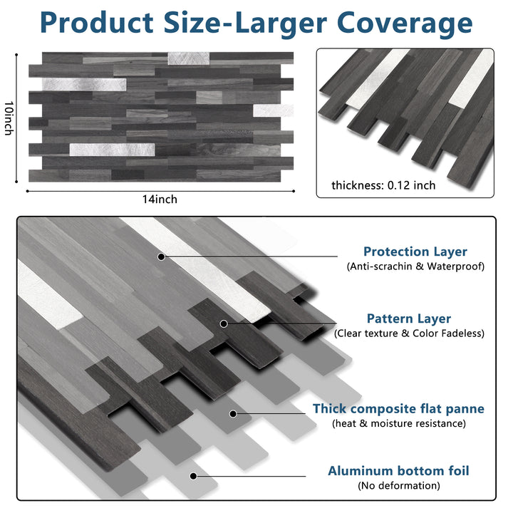 Internal configuration of self-adhesive tiles
