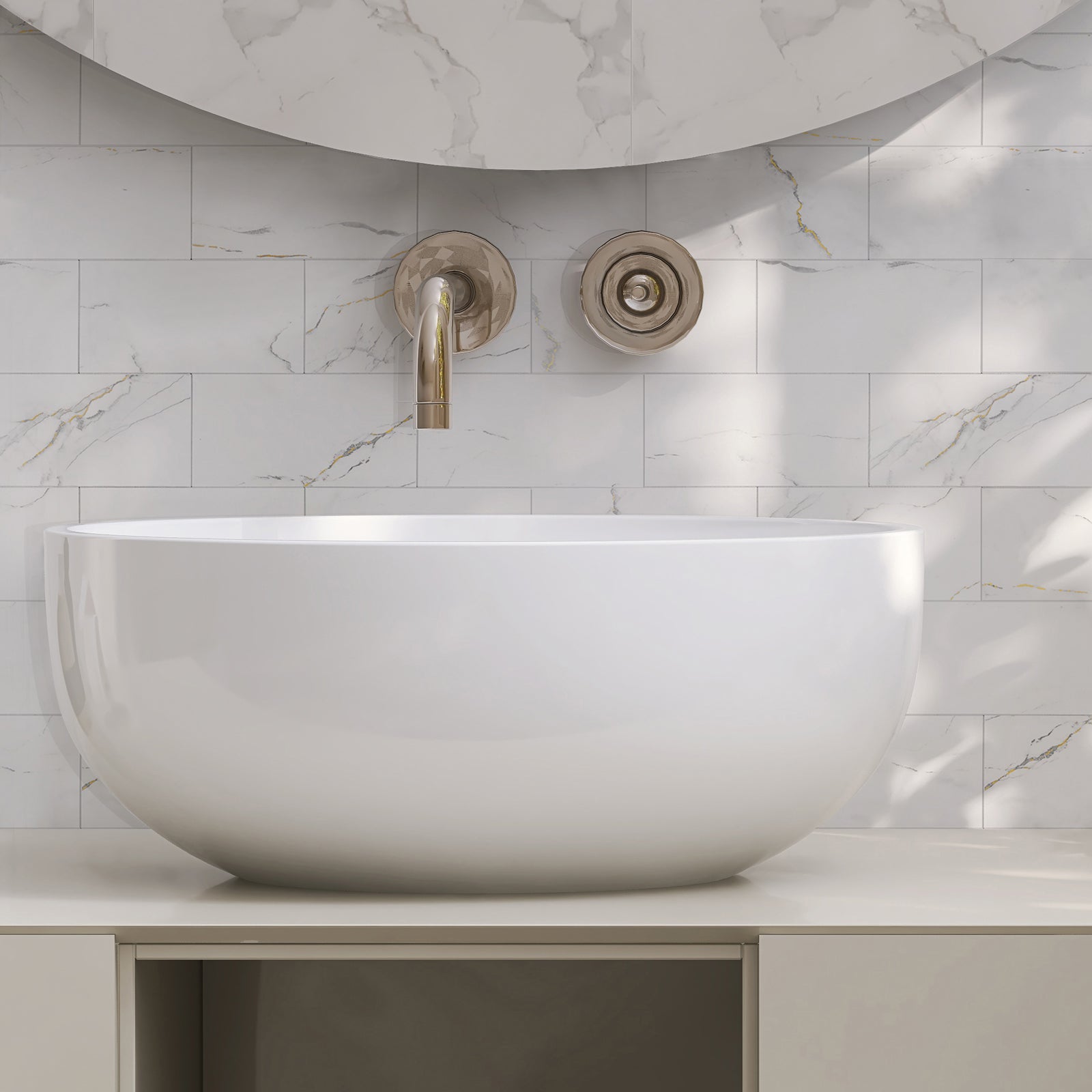 The graceful and calming effect post-installation in the bathroom