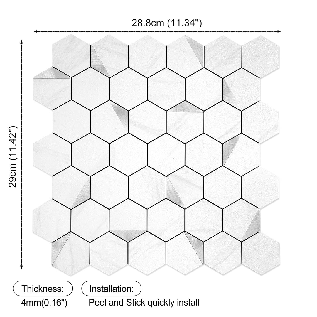 Size chart for self-adhesive wall tiles
