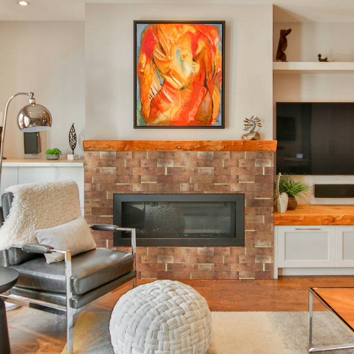 stick on tiles for fireplace
