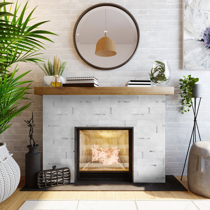 stick on tiles for fireplace