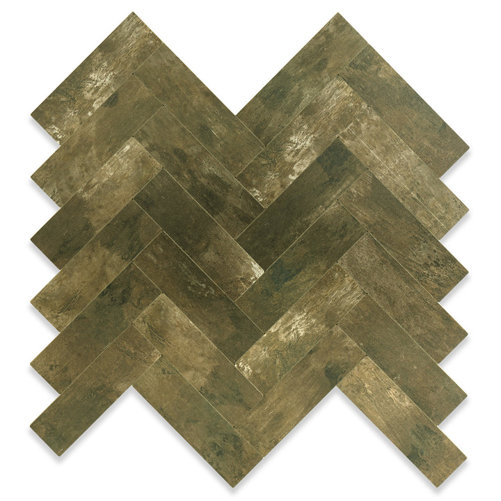 Antique Bronze Herringbone Tiles