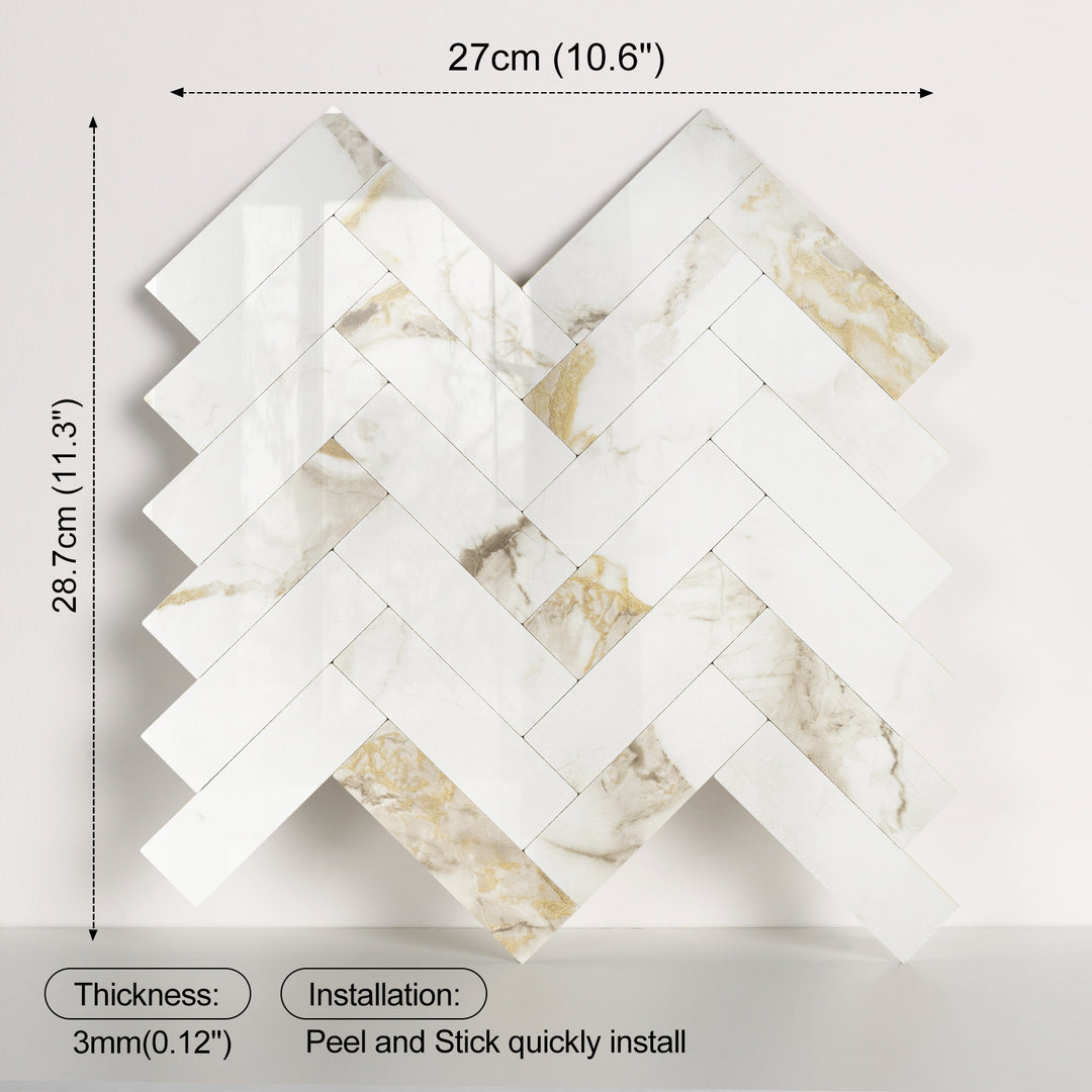 herringbone tile size
