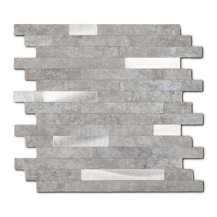 KL-Beispiel: Linear Blend Tile Mixed Metal Peel and Stick Backsplash