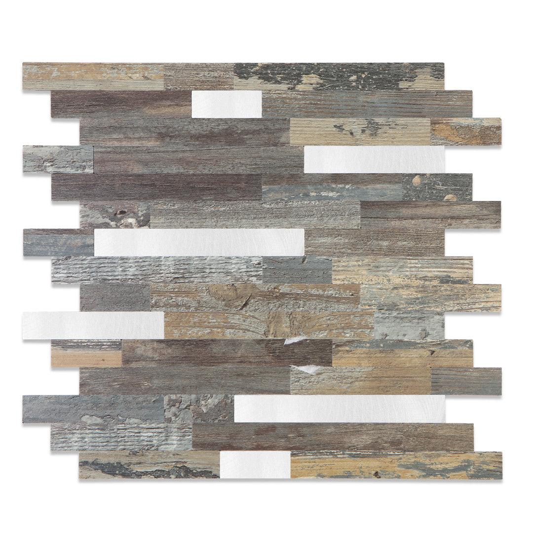 KL-Beispiel: Linear Blend Tile Mixed Metal Peel and Stick Backsplash