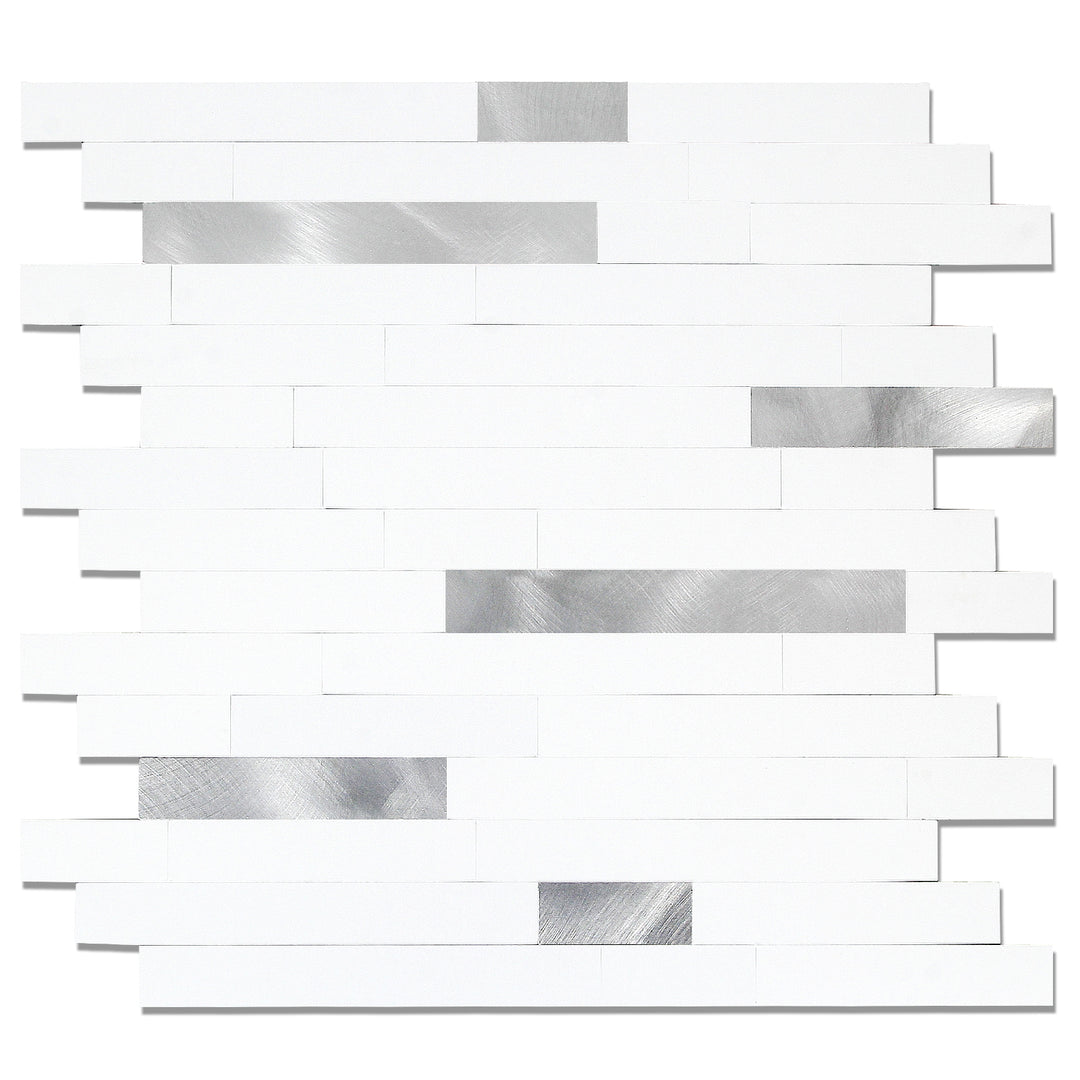 KL-Beispiel: Linear Blend Tile Mixed Metal Peel and Stick Backsplash