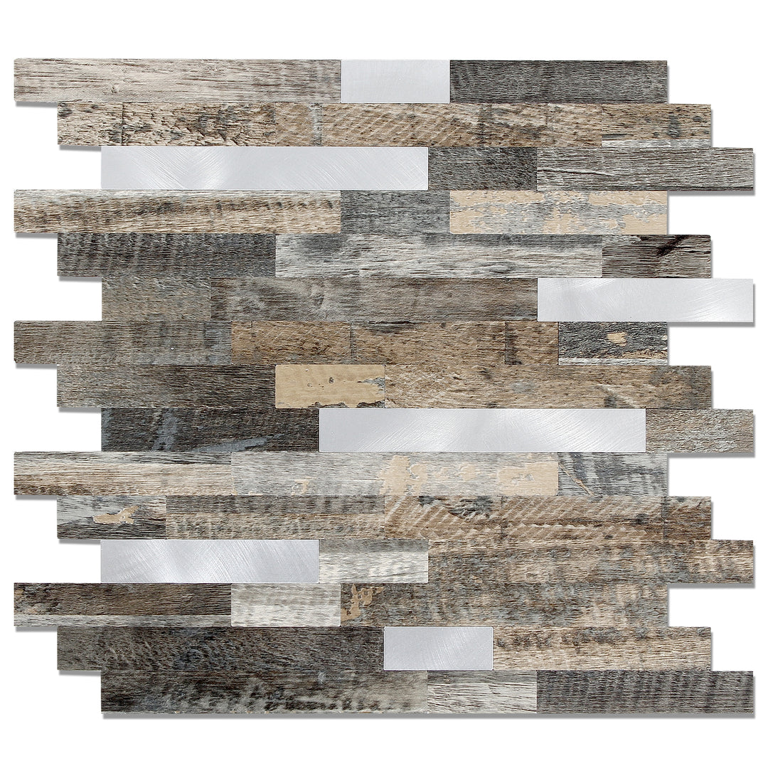 KL-Beispiel: Linear Blend Tile Mixed Metal Peel and Stick Backsplash