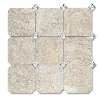Beige Peel and Stick Diamonds Tile