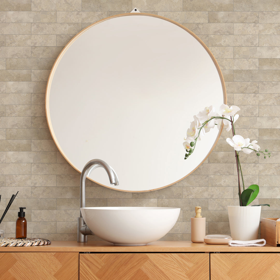 backsplash tile stick on bathroom