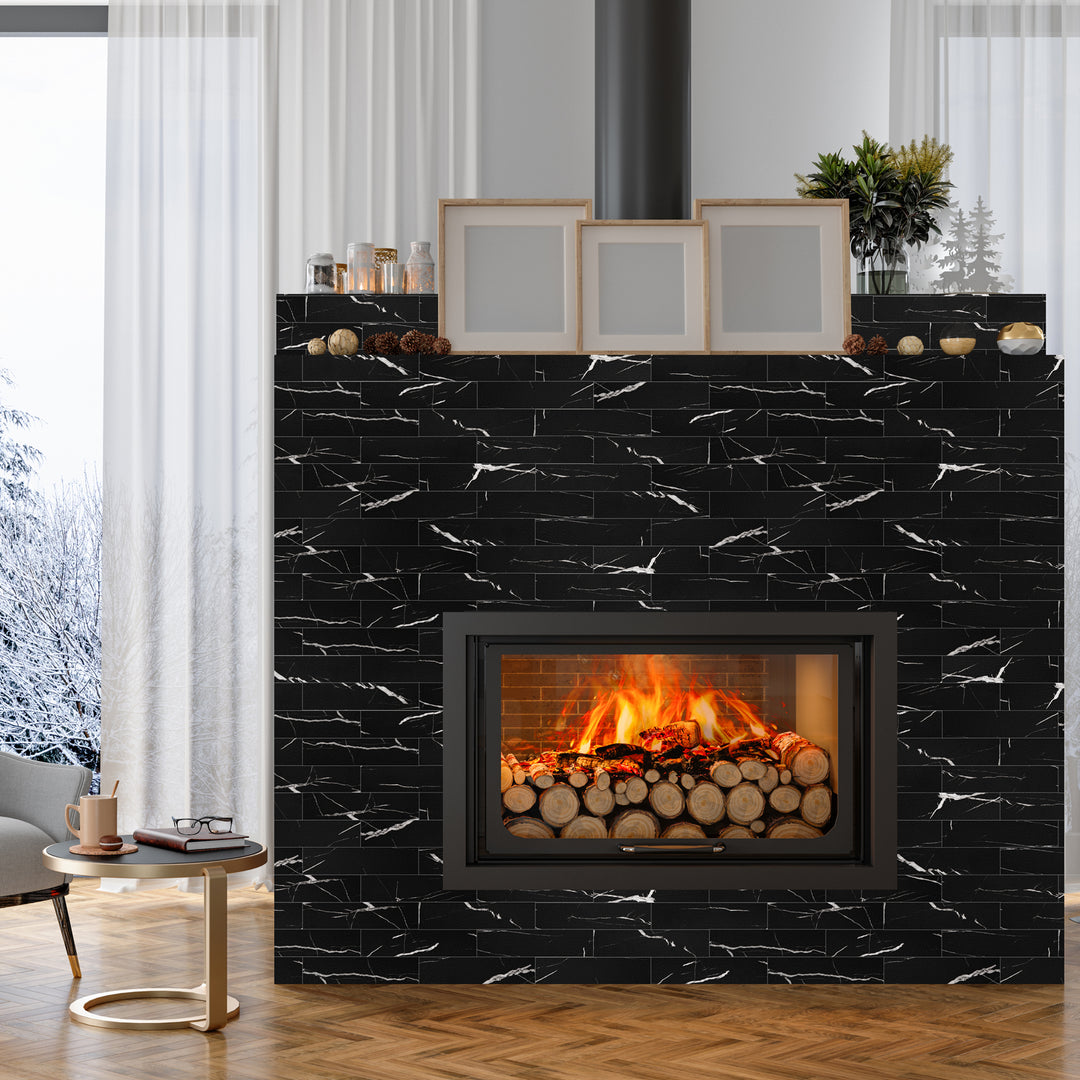 peel and stick tile for fireplace