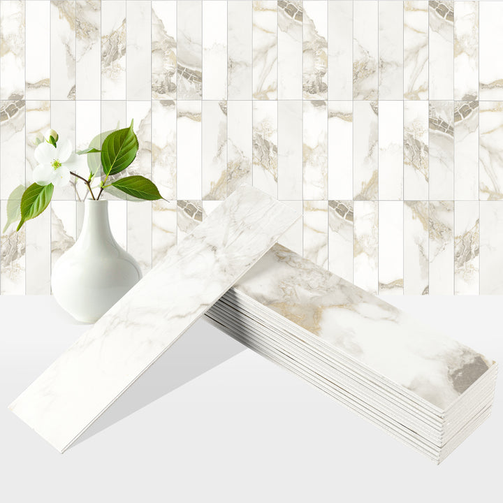 polished marble peel and stick tile