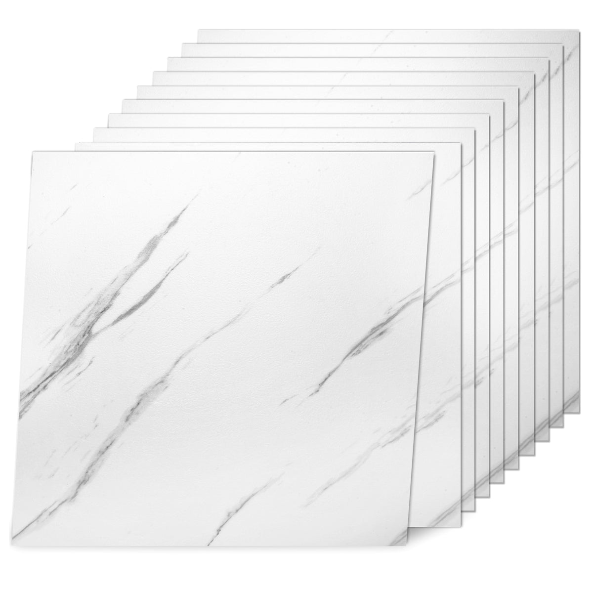 White Marble Waterproof Vinyl Floor Tiles