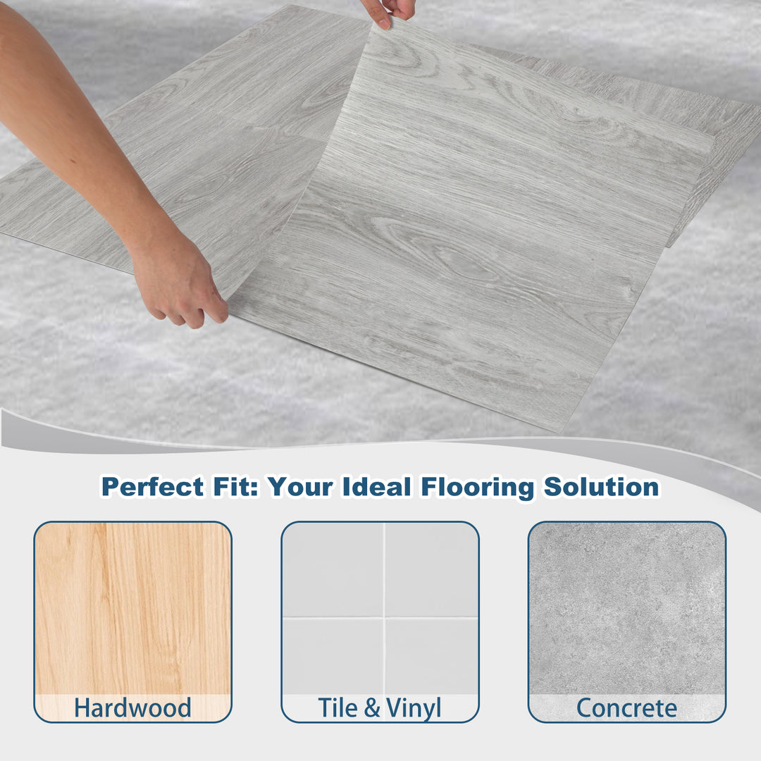 Stickable flooring tiles