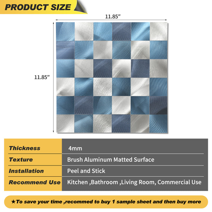 metal tile size