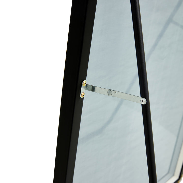 Schwarzer Ganzkörperspiegel mit Massivholzrahmen, Ankleidespiegel 44"*16" 