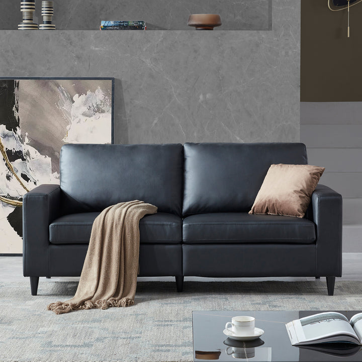Orisfur. Modernes 3-Sitzer-Sofa, gepolstert mit PU-Leder, für Zuhause oder das Büro (3-Sitzer-Sofa) 