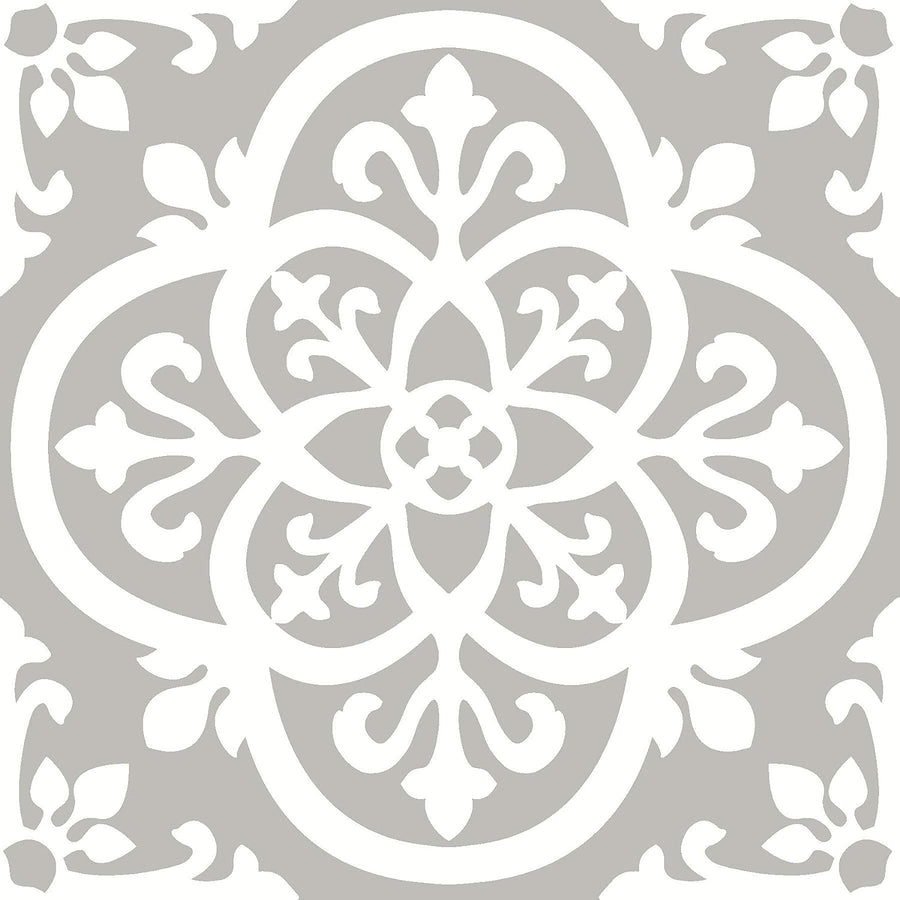 Grey Patterned Peel and Stick Floor Tiles