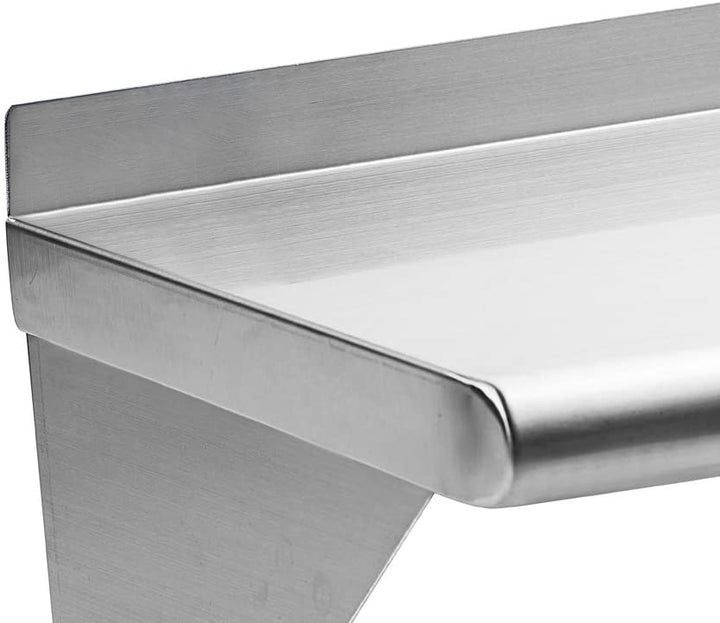 Edelstahlregal 12 x 24 Zoll, 250 lb, schwebendes Wandregal für Restaurant, Küche, Zuhause und Hotel 