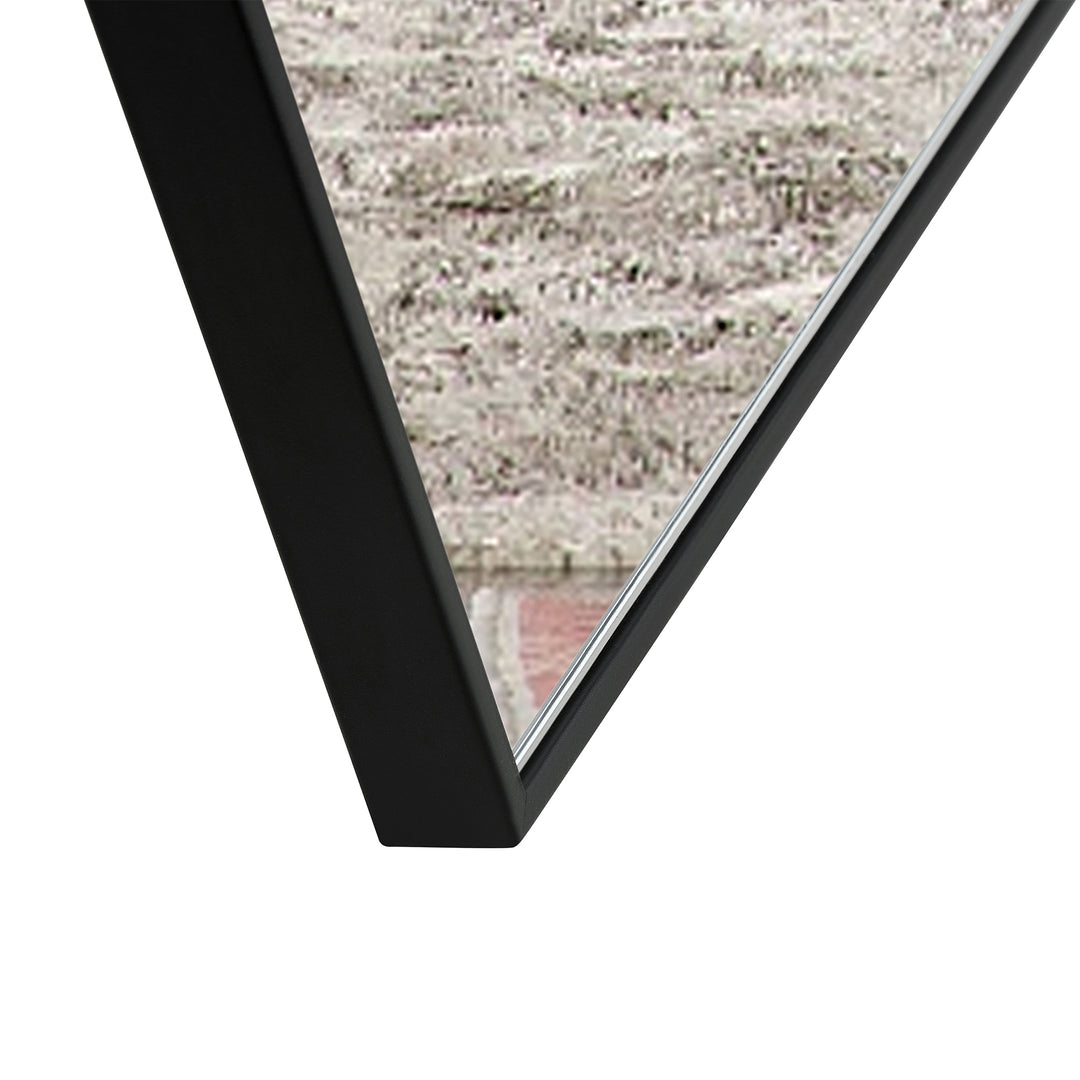 Schwarzer Ganzkörperspiegel mit Massivholzrahmen, Ankleidespiegel 44"*16" 